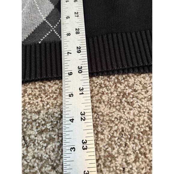 Tommy Hilfiger Sweater Vest Mens XL Black Gray Argyle V Neck Pullover Classic - Picture 6 of 8